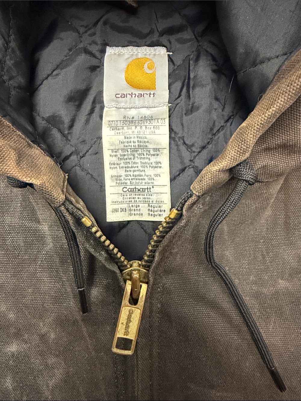Vintage Carhartt waxed cotton work jacket L - Picture 2 of 13